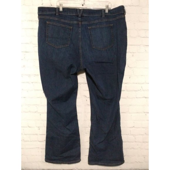 Duluth Trading Jeans Womens 24x31 Dark Blue Straight Leg Curvesetter Waistband - Picture 2 of 5